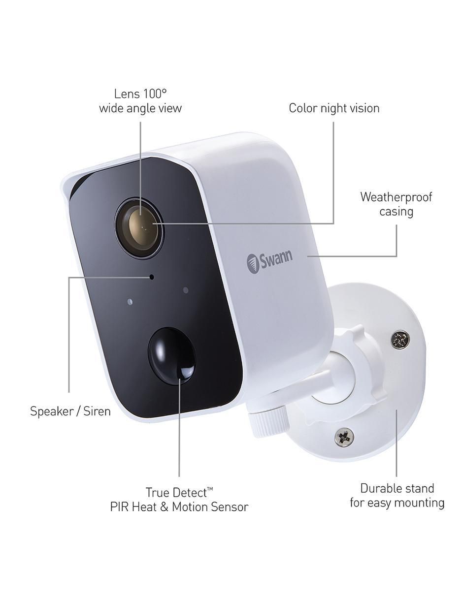 Cámara individual de seguridad Swann inalámbrica Full HD 103° con capacidad para grabar para interior y exterior