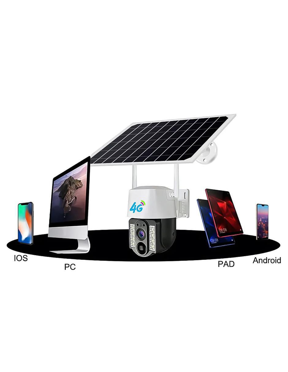 Cámara solar de seguridad inalámbrica Full HD 180° con capacidad para grabar para exterior