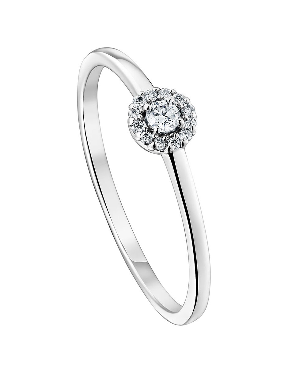 Anillo redondo Les Classiques de oro blanco diamante brillante 2