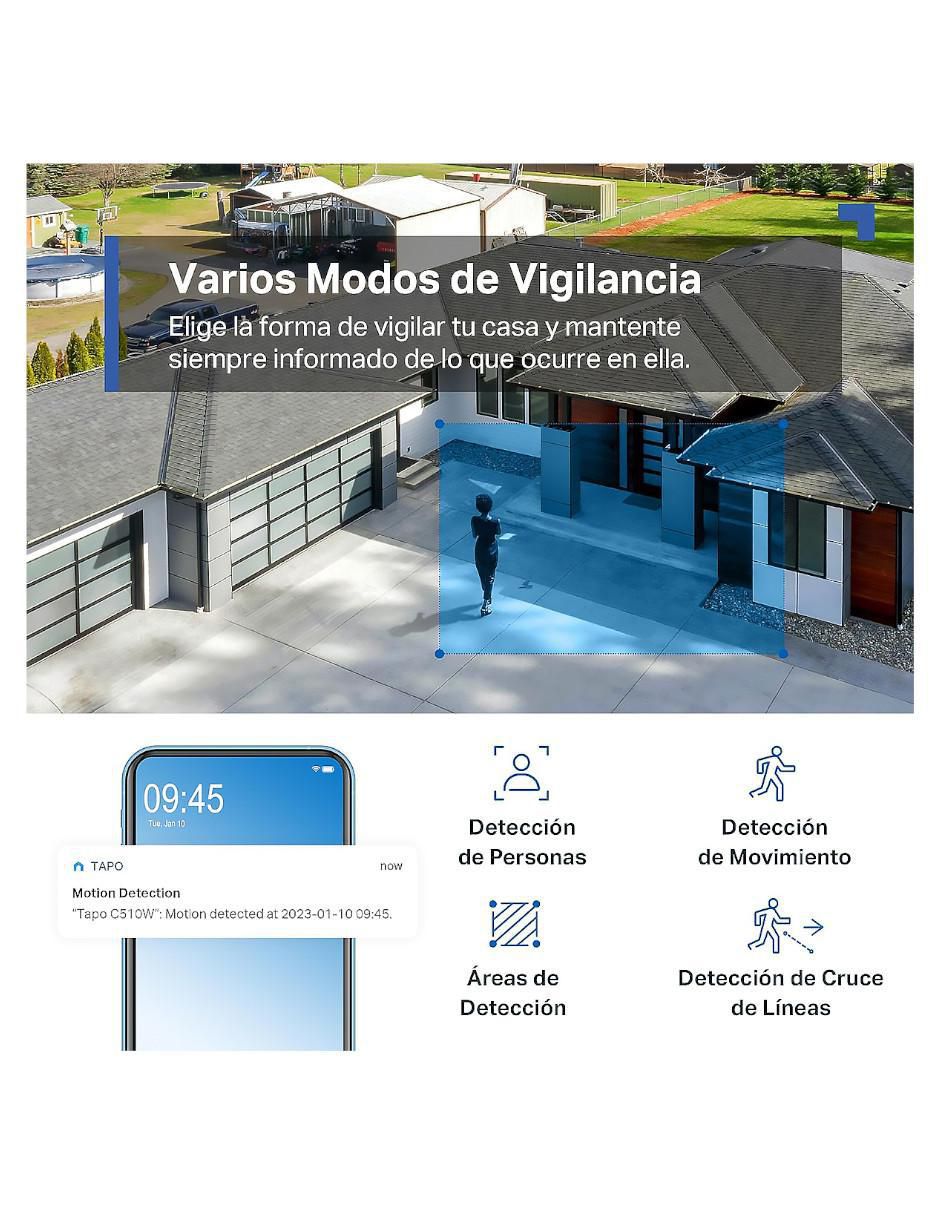 Cámara Wi-Fi de seguridad Tp-Link inalámbrica HD 360° con capacidad para grabar para interior y exterior