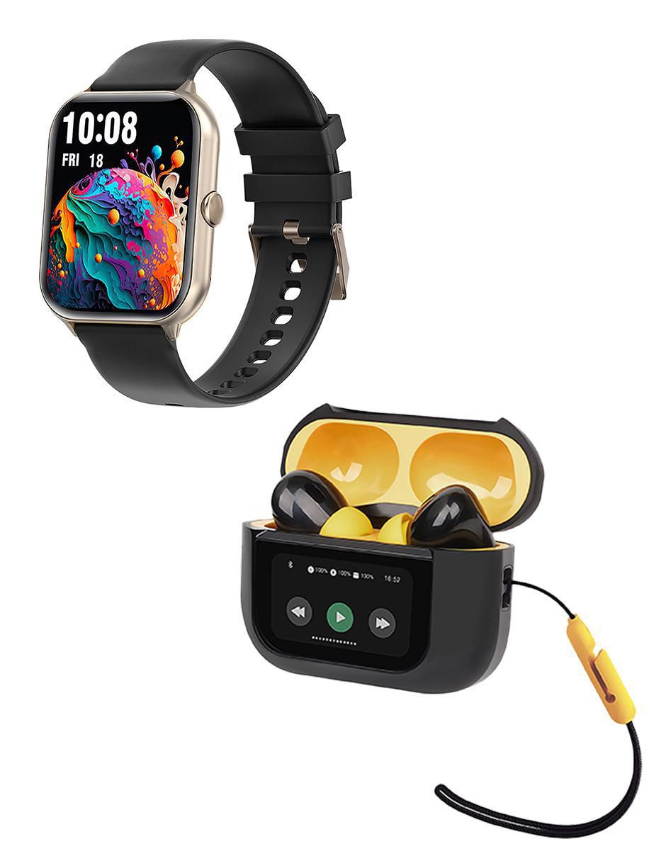 Box set smartwatch Kronos Blaze + audífonos TWS Tracker unisex 2