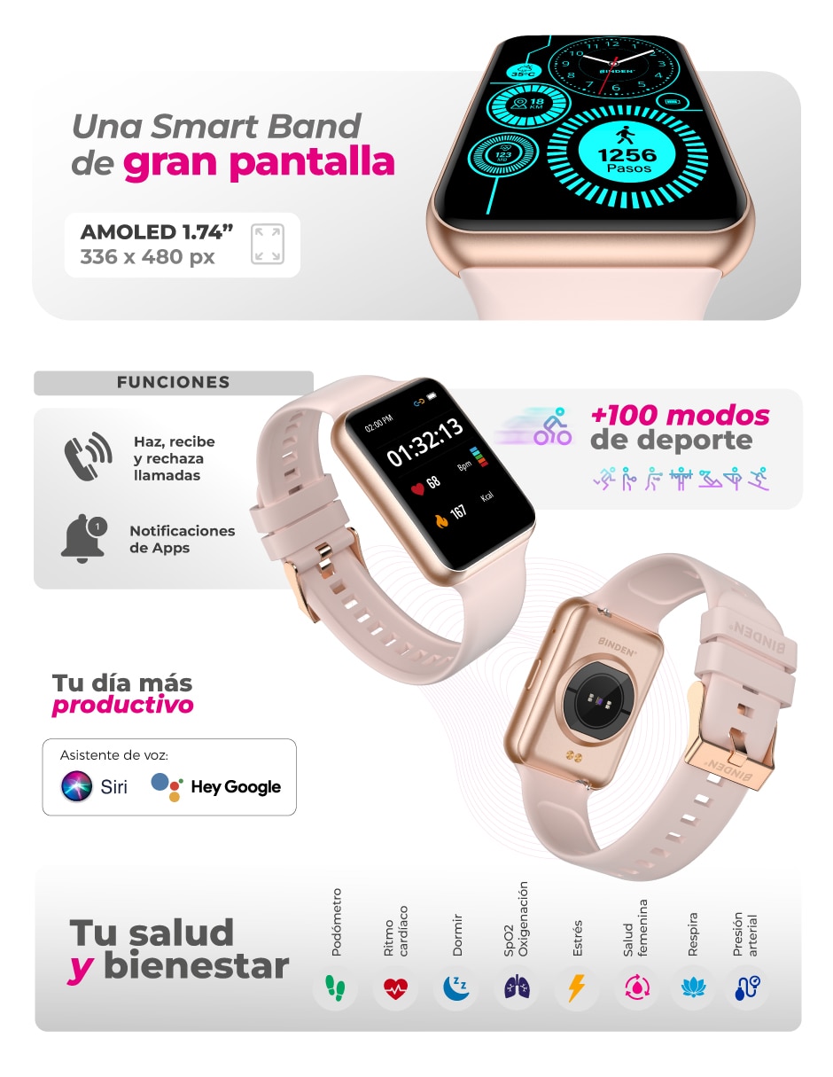Smartwatch Binden Era Fit View para mujer