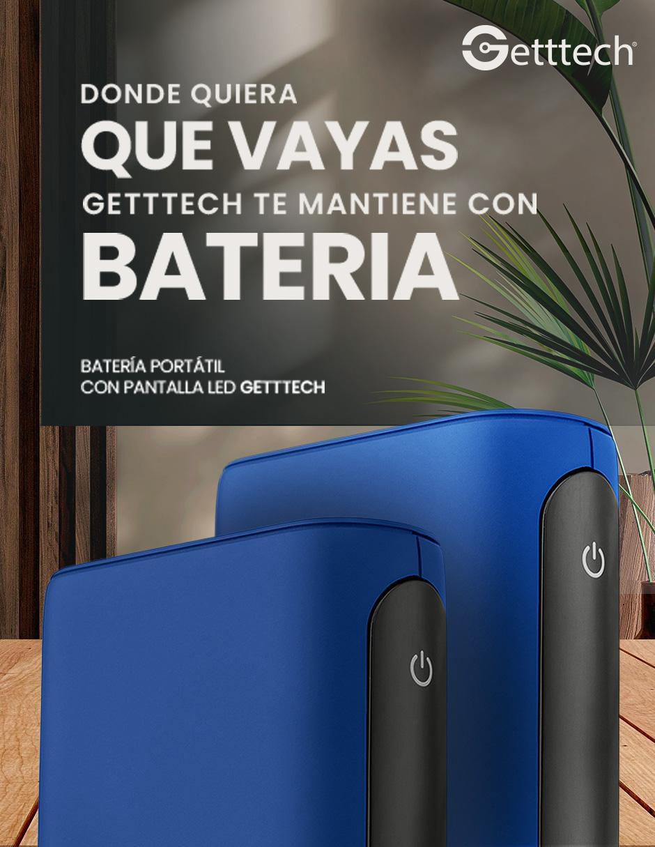 Batería portátil GETTTECH 10000 mAh GBN-M10CL-01_LED