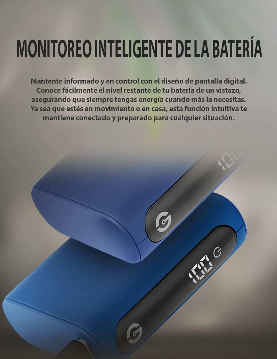 Batería portátil GETTTECH 10000 mAh GBN-M10CL-01_LED