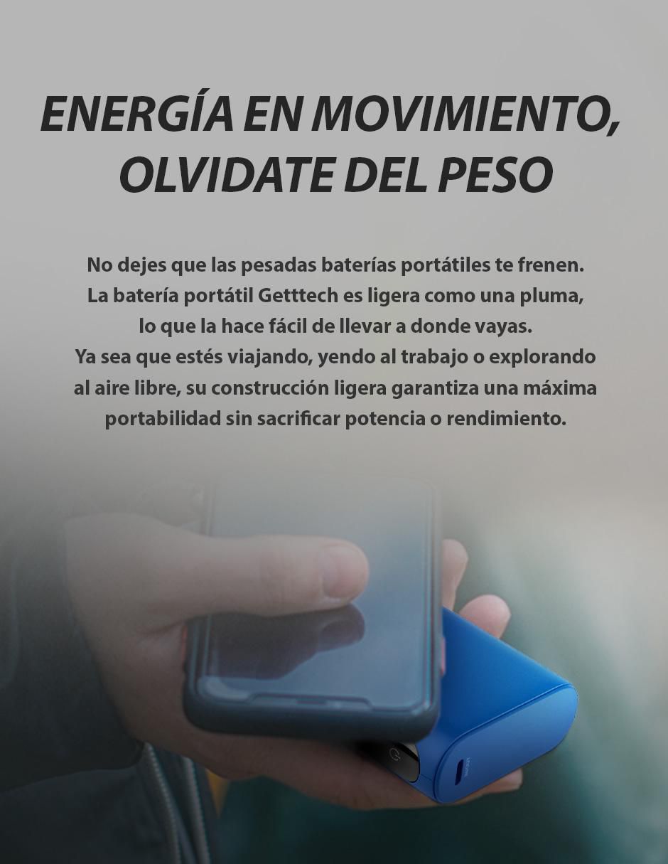 Batería portátil GETTTECH 10000 mAh GBN-M10CL-01_LED
