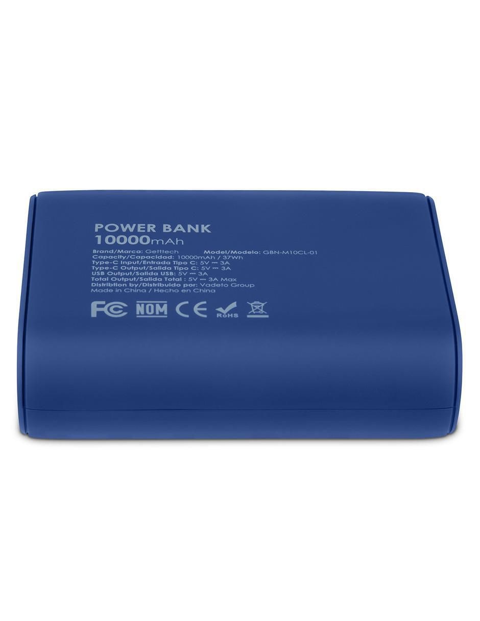 Batería portátil GETTTECH 10000 mAh GBN-M10CL-01_LED
