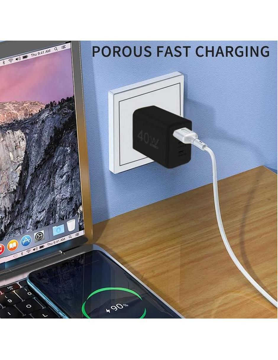 Cargador pared USB tipo A + USB tipo C 3