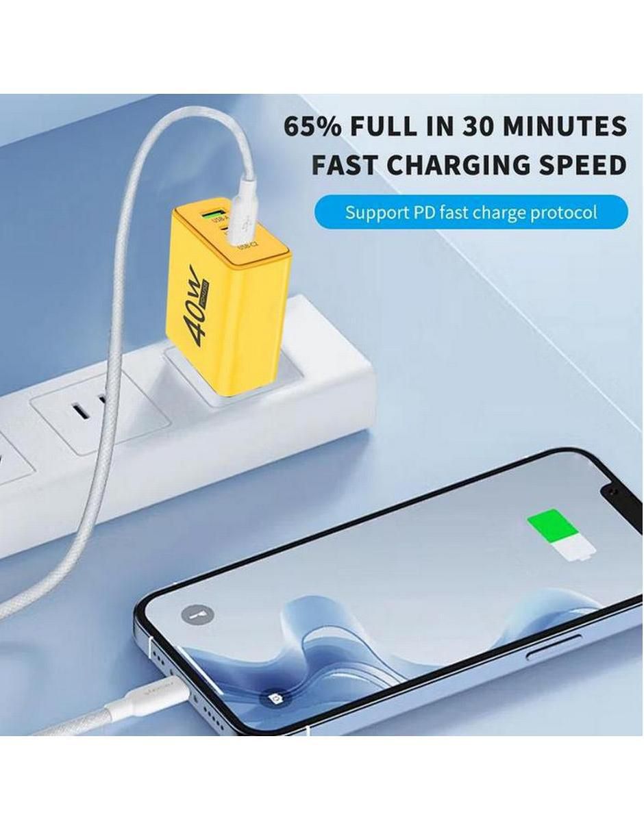 Cargador pared USB tipo A + USB tipo C