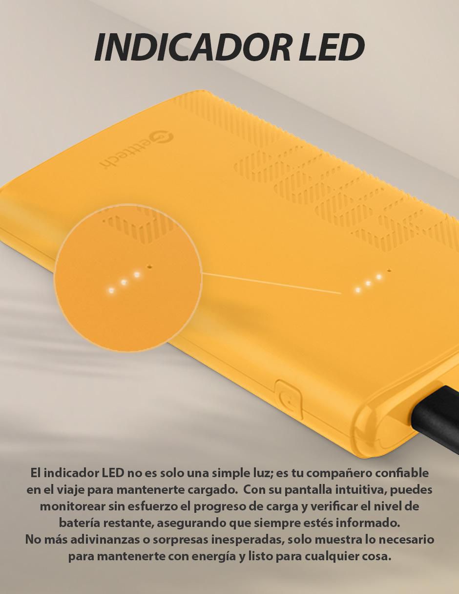 Batería portátil GETTTECH 5000 mAh GBN-E5KCS-01