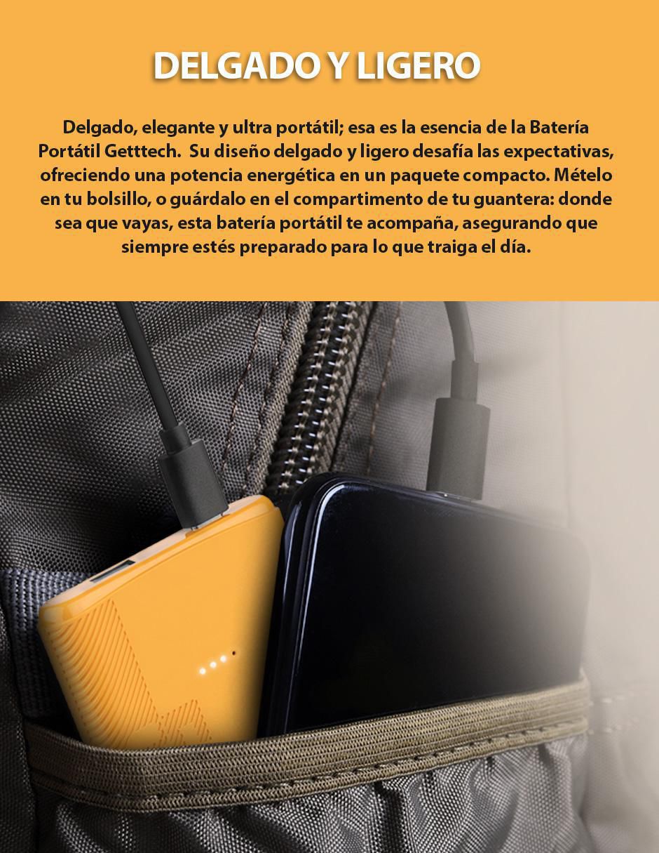 Batería portátil GETTTECH 5000 mAh GBN-E5KCS-01