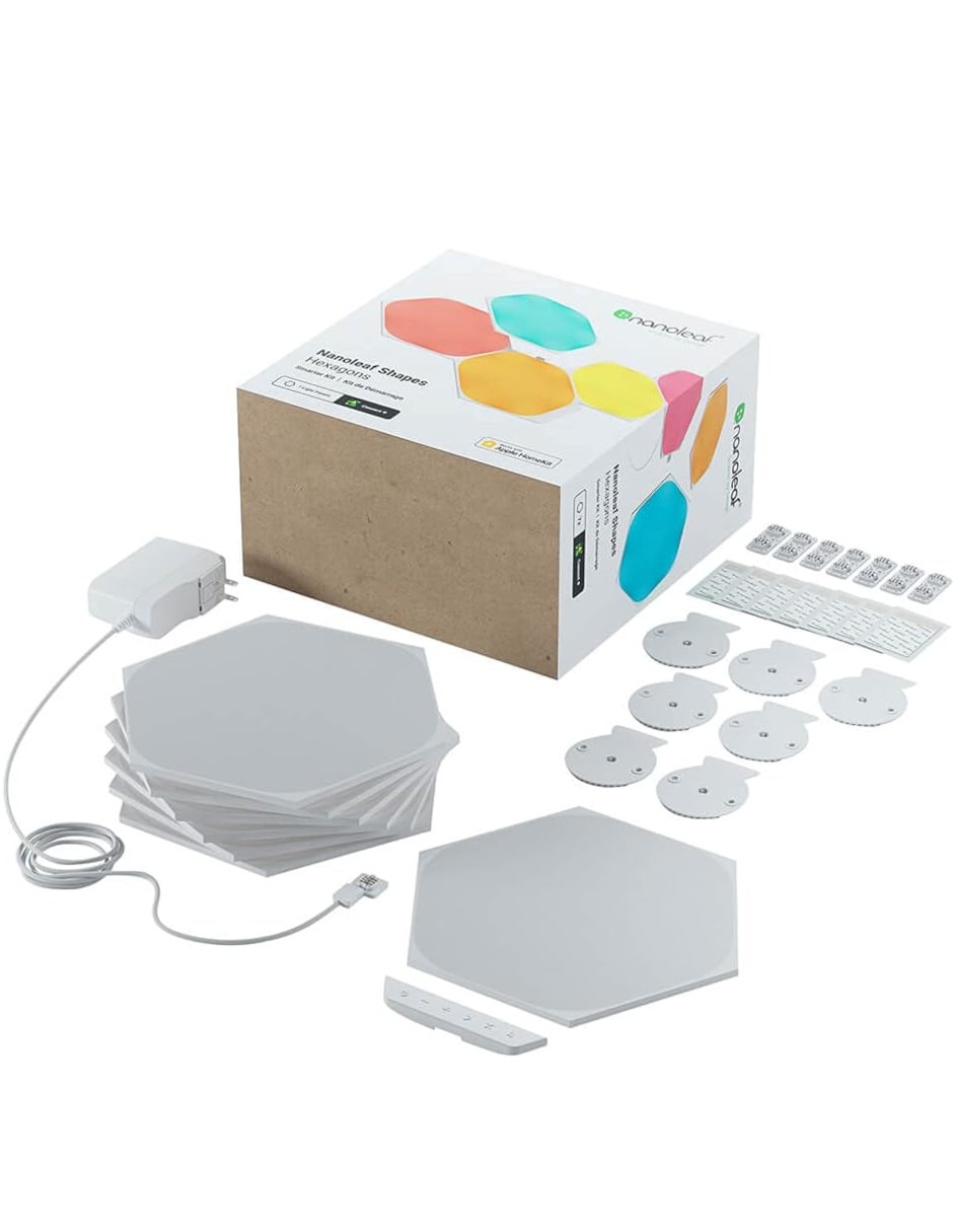 Set de paneles LED smart Shapes Hexagonos 7 piezas NL42-7003HX-7PK Set de paneles LED smart Shapes Hexagonos 7 piezas NL42-7003HX-7PK