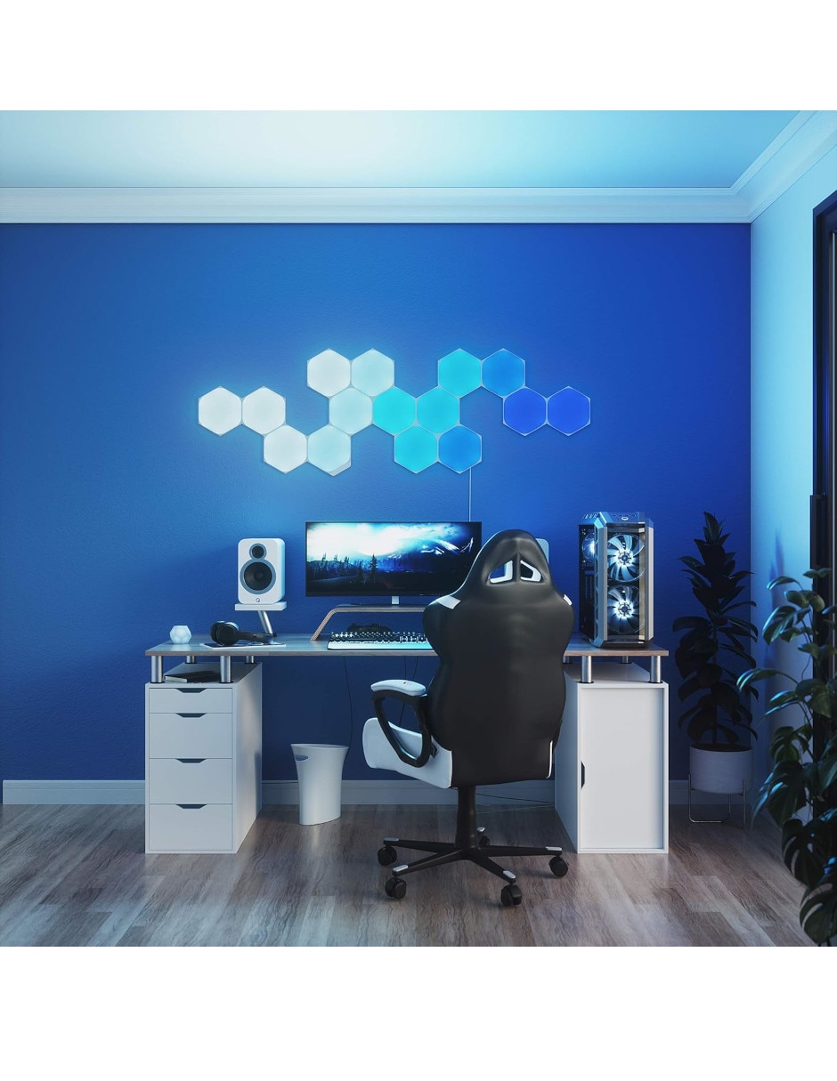 Set expansión de paneles LED smart Shapes Hexagonos 3 piezas NL42-0001HX-3PK 5
