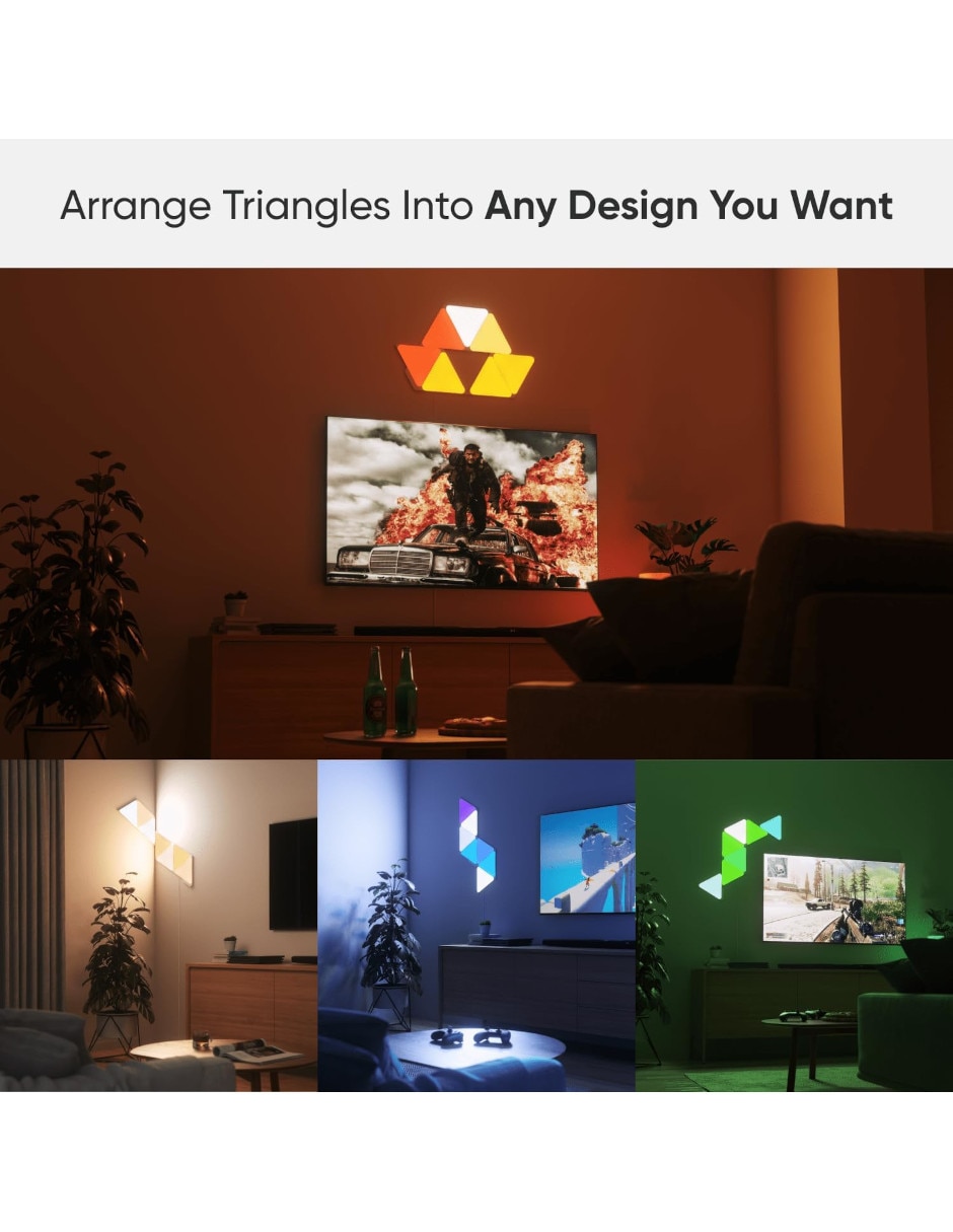 Set de paneles LED smart Nanoleaf Shapes Triangulos 7 piezas NL47-7003TW-7PK