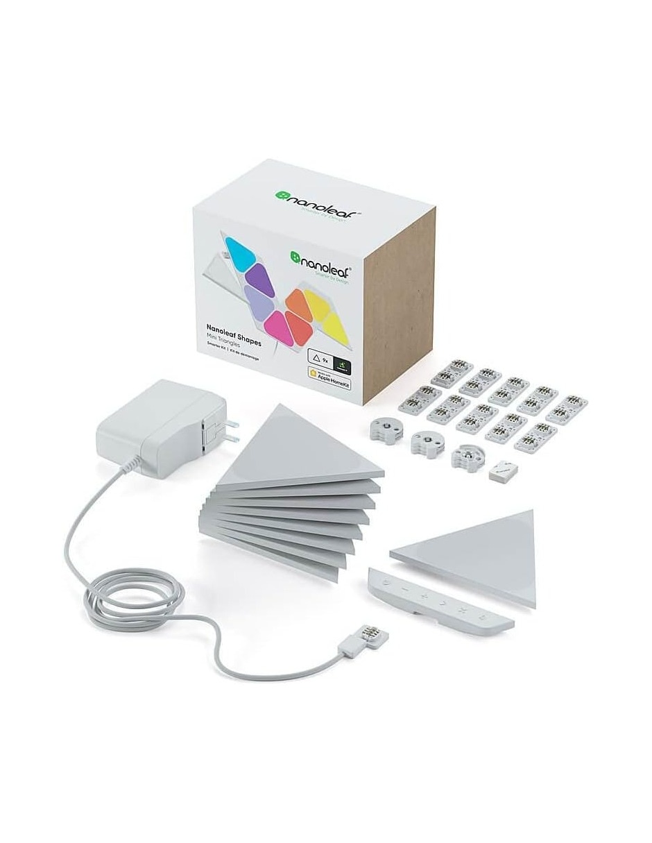 Set de paneles LED smart Nanoleaf Shapes mini triangulos 9 piezas NL48-0003TW-9PK