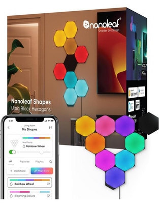 Set de paneles LED smart Shapes Hexagonos 9 piezas NL42-0103HX-9PK 1
