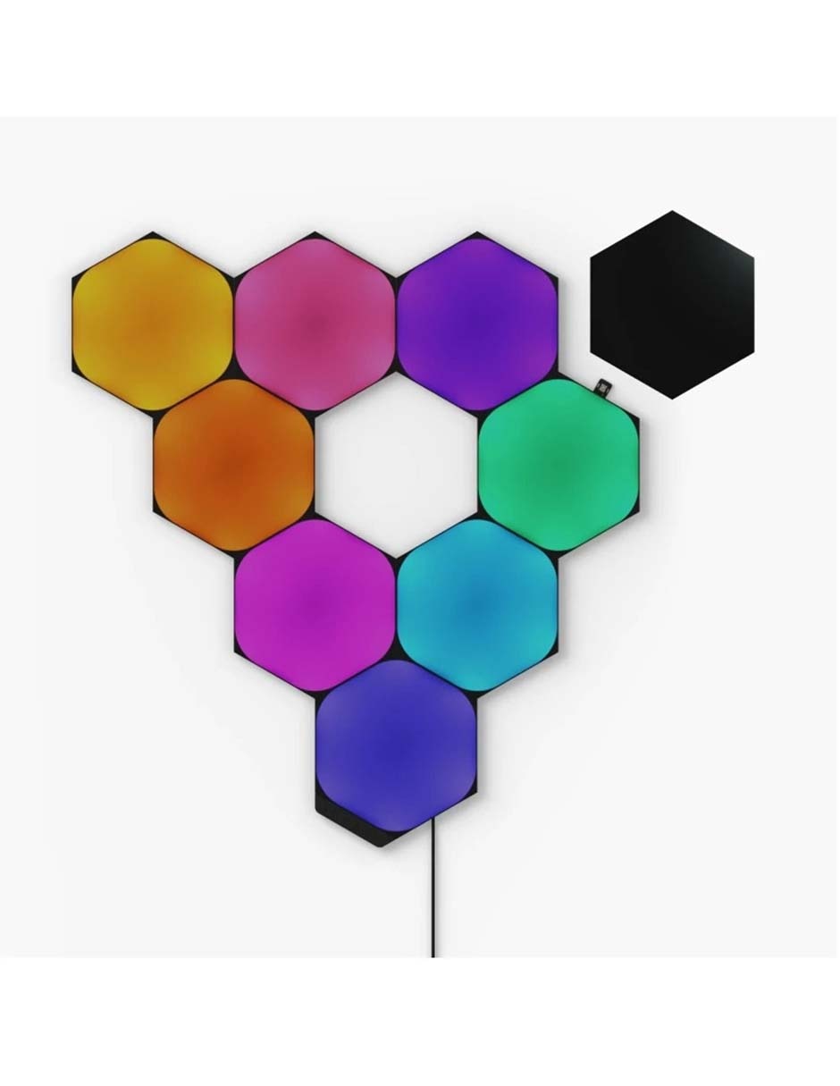 Set de paneles LED smart Shapes Hexagonos 9 piezas NL42-0103HX-9PK 4
