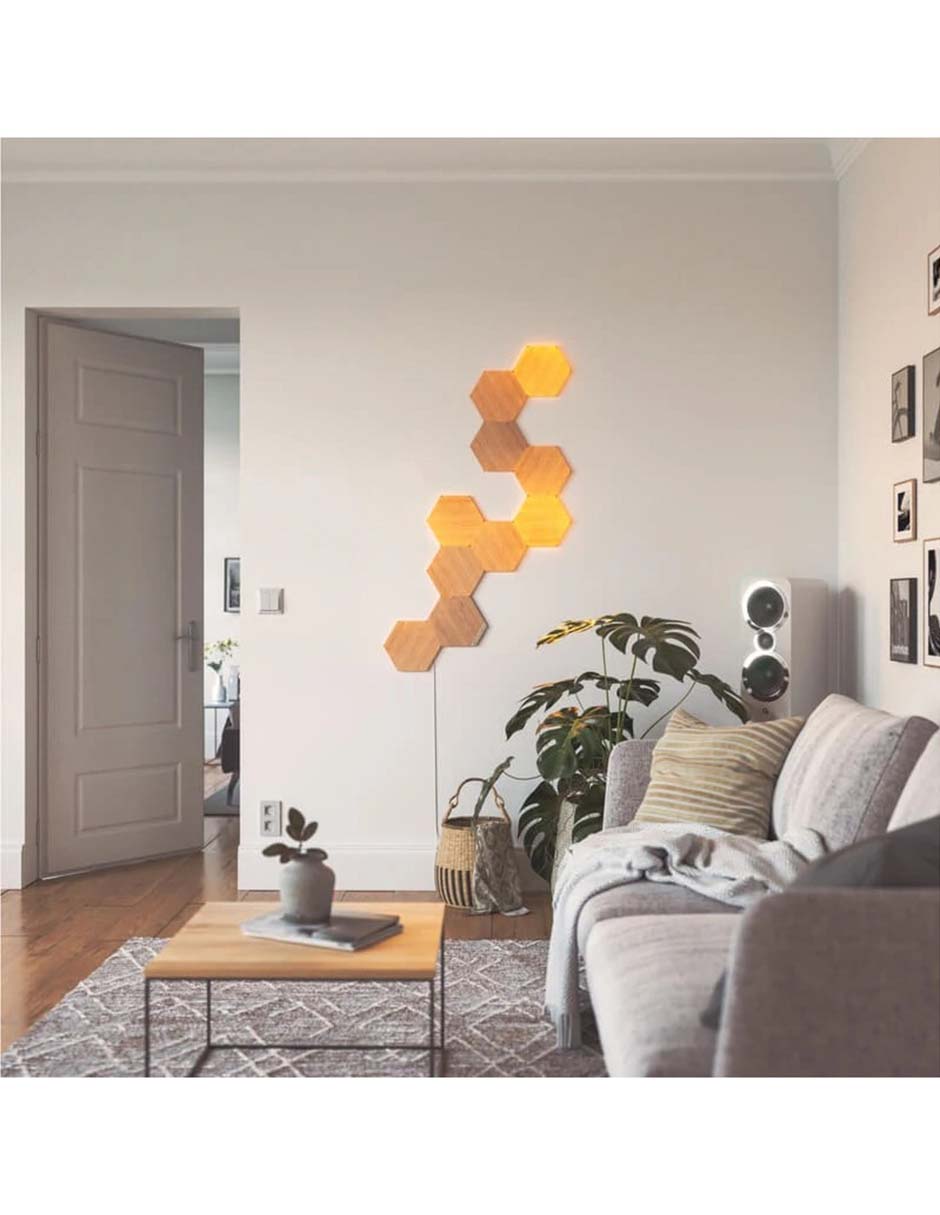 Set expansión de paneles LED smart Elements Hexagonos 3 piezas NL52-E-0001HB-3PK 5