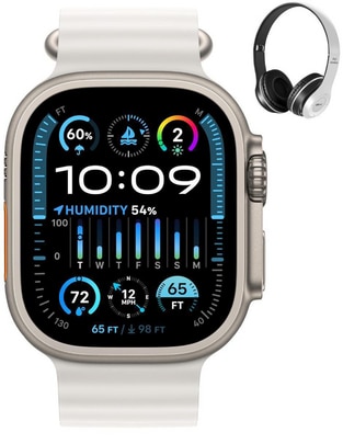 Smartwatch ultra 2 + LTE 49mm Titanio + Audifonos Bluetooth con GPS Reacondicionado
