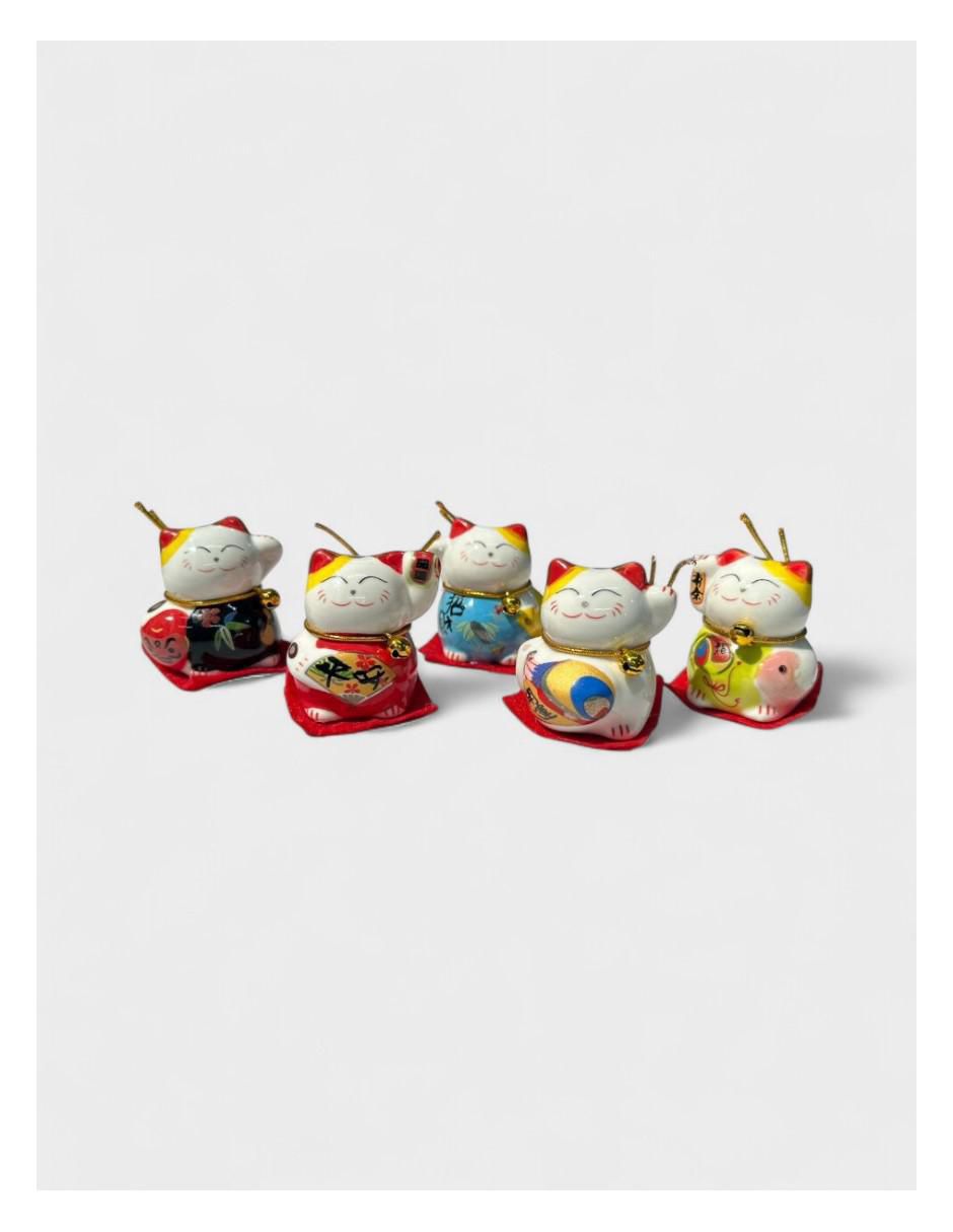 Figura decorativa de gato de cerámica Figura decorativa de gato de cerámica