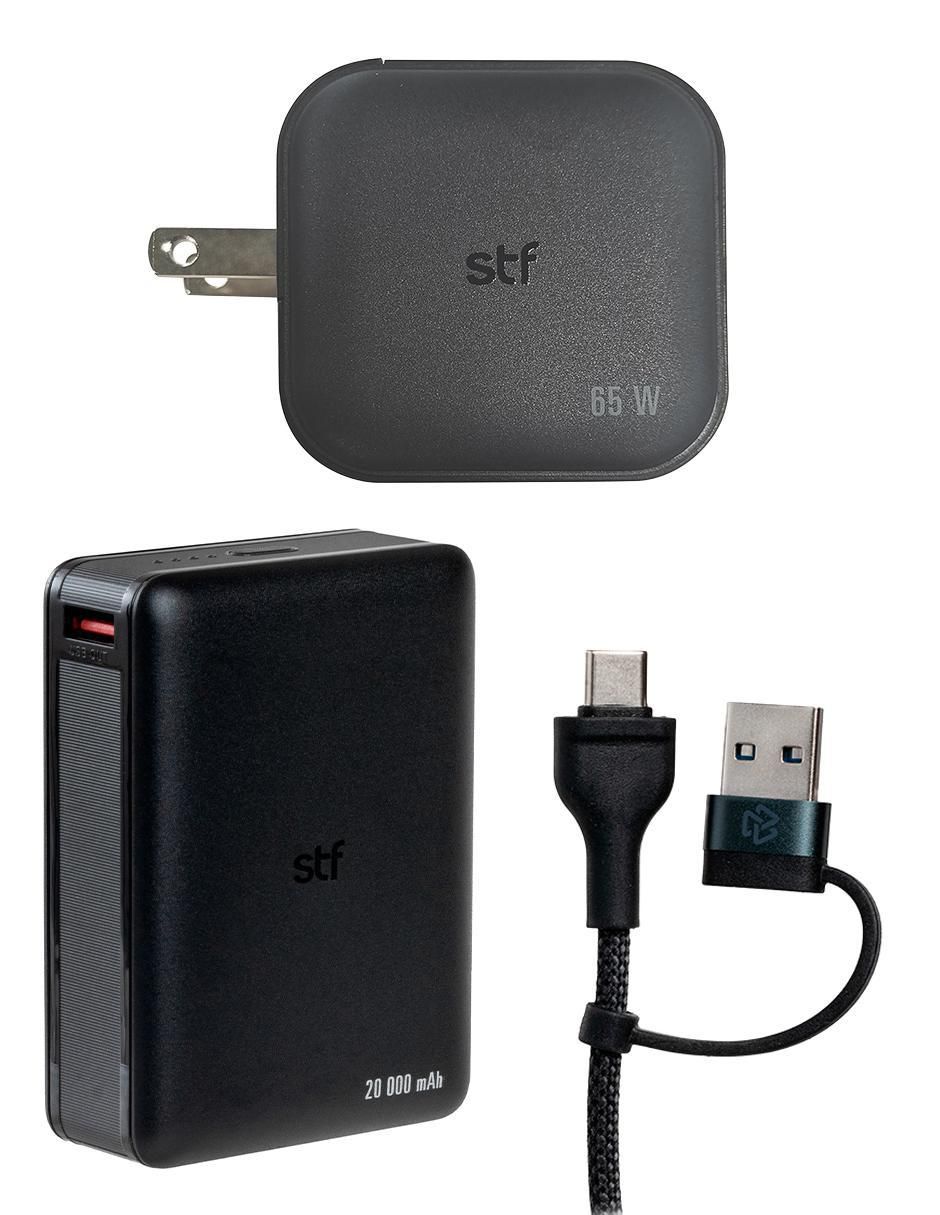 Batería portátil STF de 25 W USB + USB tipo C Gan y Power Bank ltra Rápida