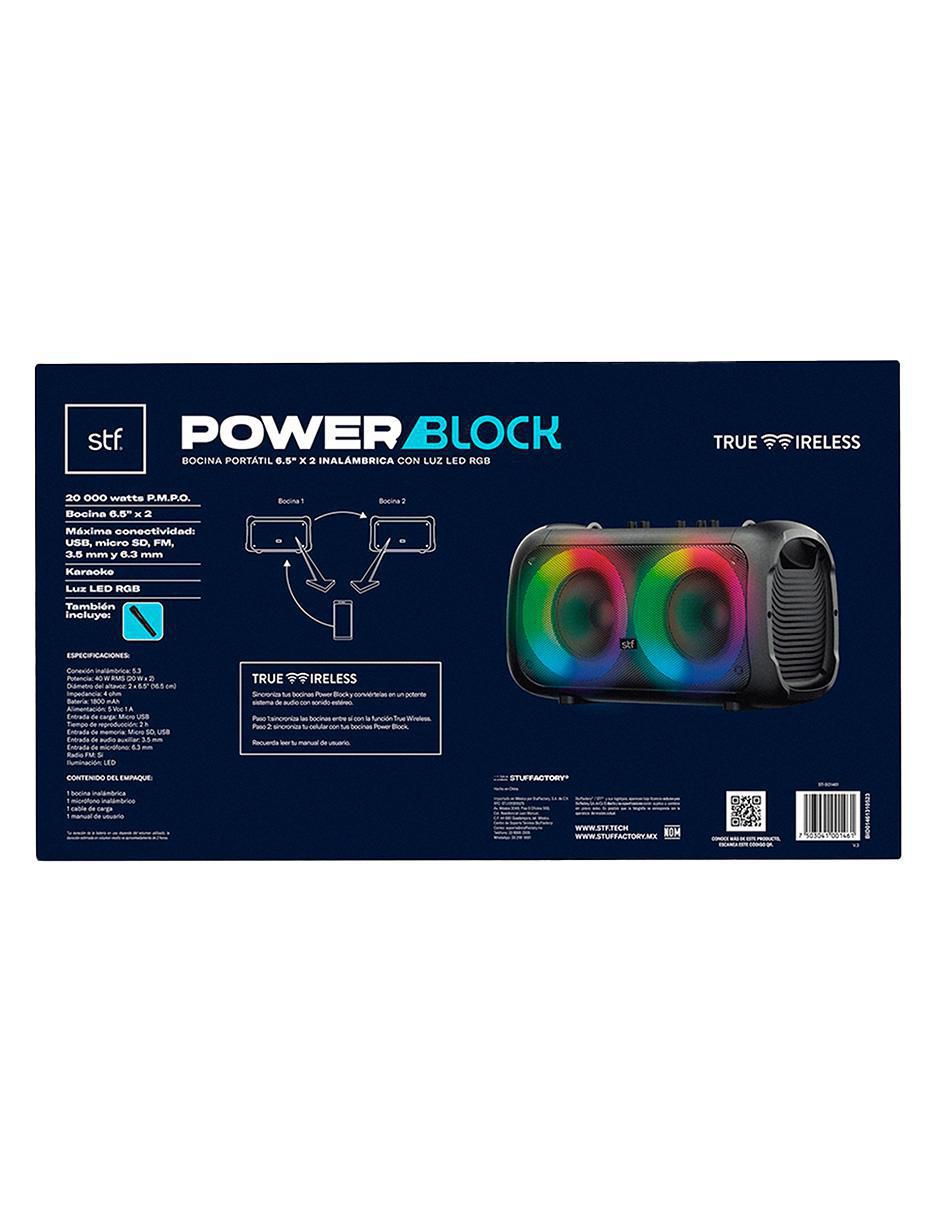 Bocina portátil Power Block alámbrica e inalámbrica 6