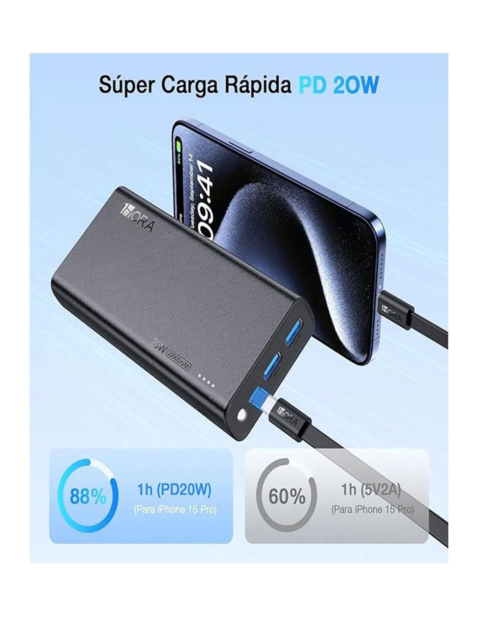 Batería portátil 1Hora 20000 mAh GAR158