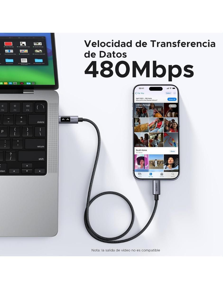 Cable USB C a tipo USB C de 1 m 4