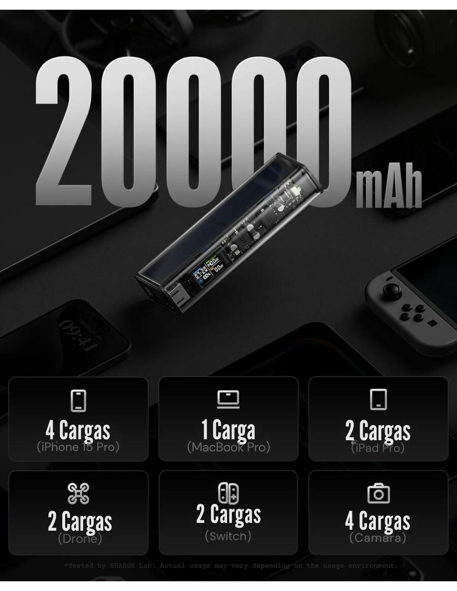 Batería portátil sharge 20000 mah x1i
