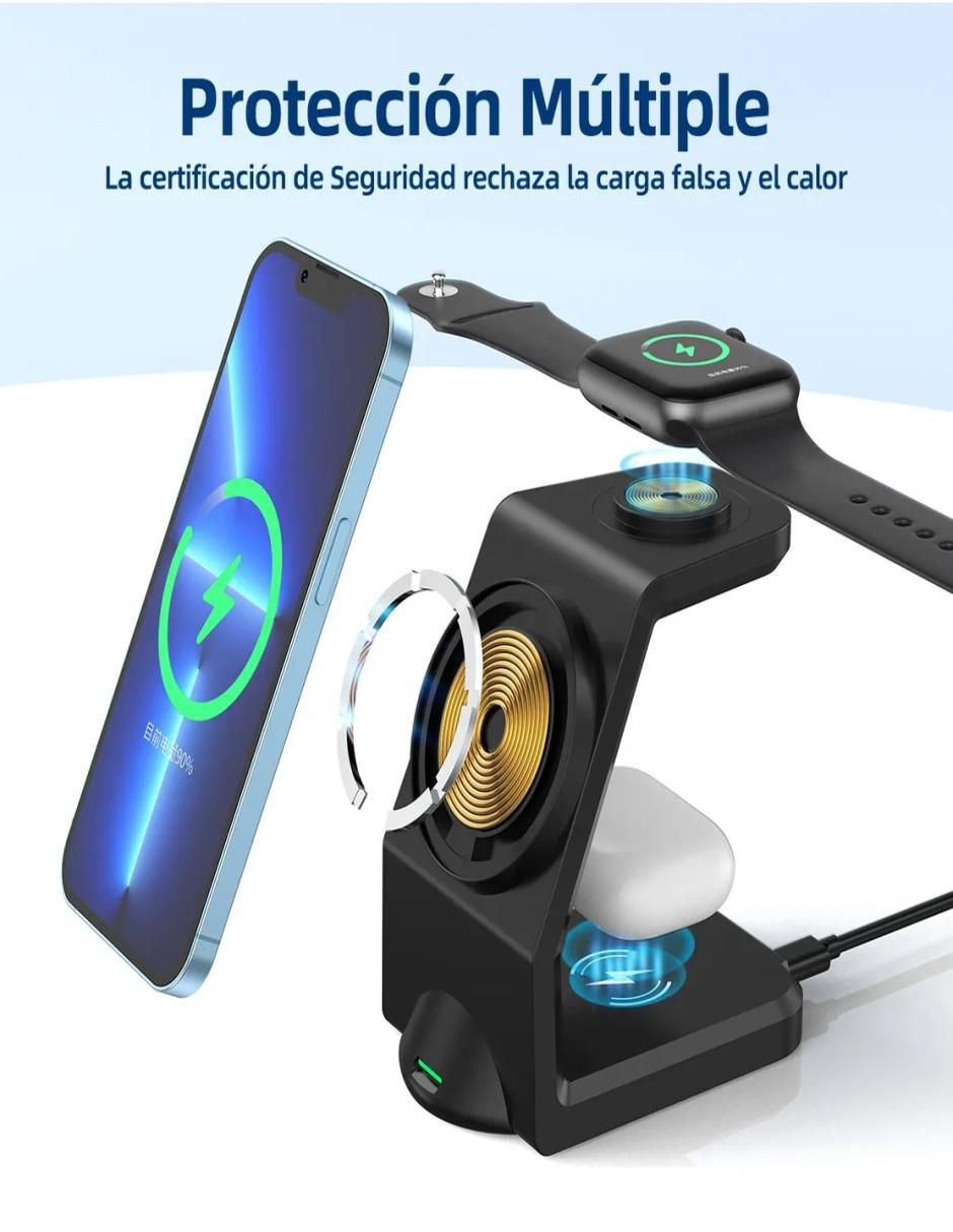 Estación de carga 3 en 1 de 15 w usb tipo c Estación de carga 3 en 1 de 15 w usb tipo c