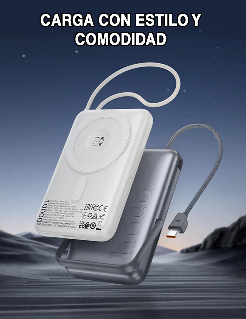 Batería portátil Hoco 10000 mAh Q43 Clever Dual negro