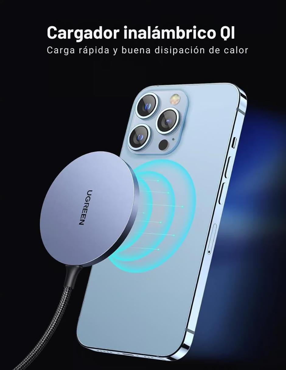 Cargador inalámbrico de 15 W USB tipo c 30233