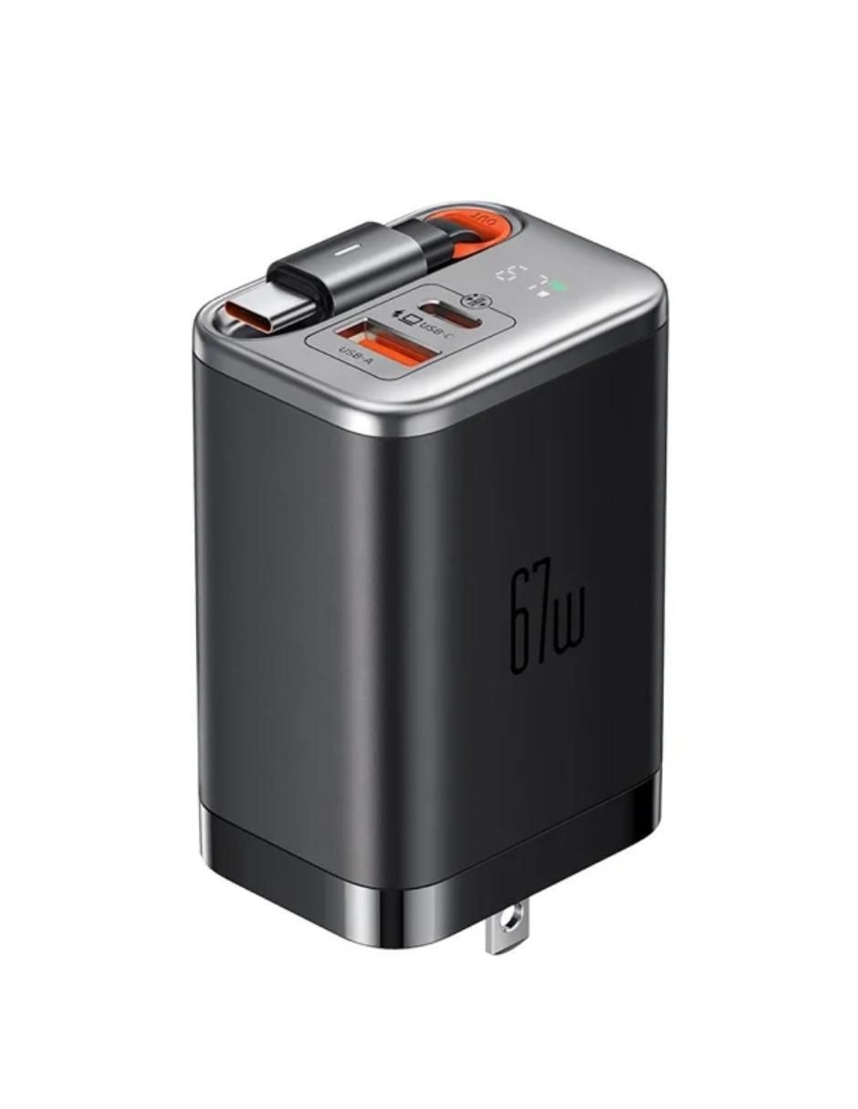 Cargador pared de 67 w usb + usb tipo c GaN 3 en 1 1