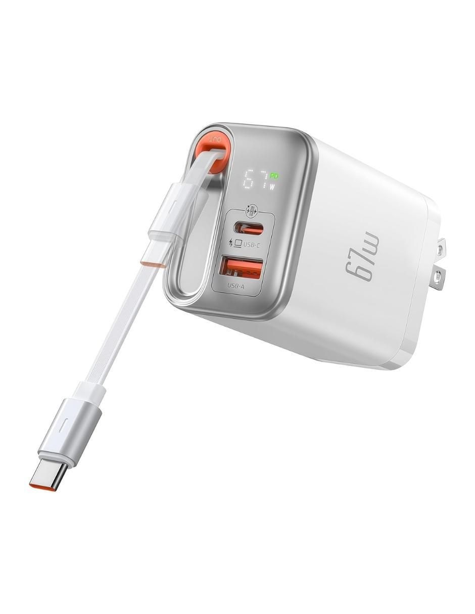 Cargador pared de 67 w usb + usb tipo c GaN 3 en 1 Cargador pared de 67 w usb + usb tipo c GaN 3 en 1