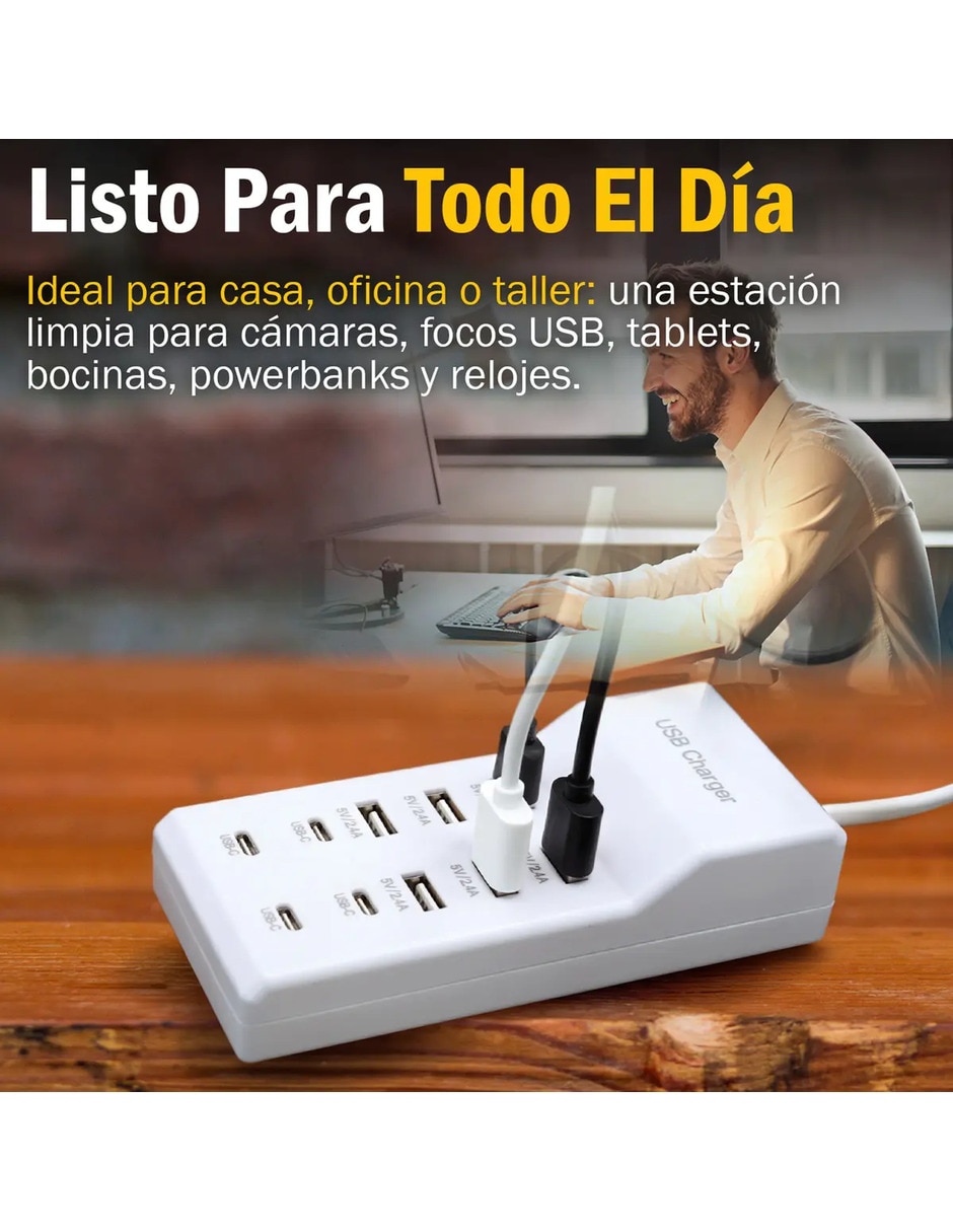Cargador pared USB + USB tipo C 50 W 3