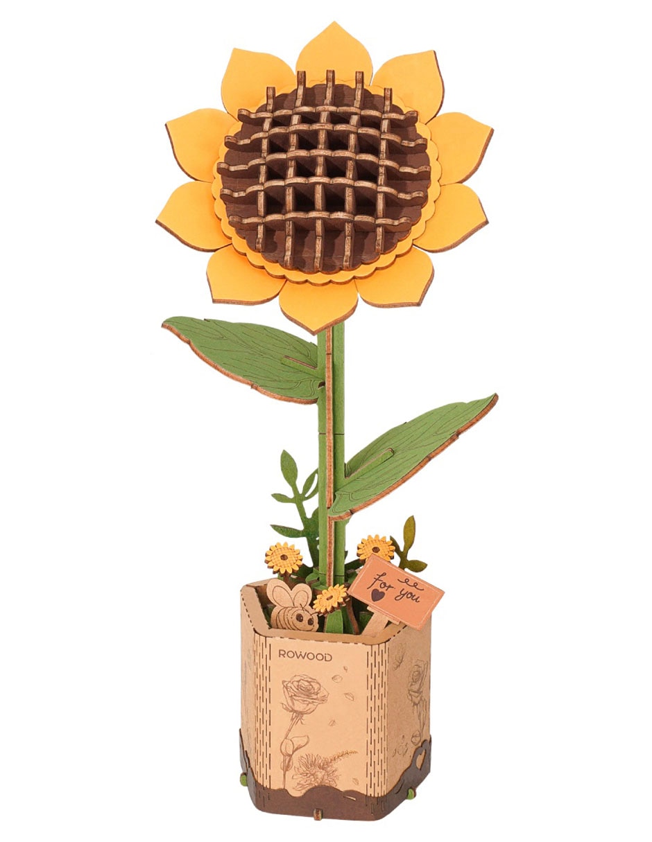 Juguete interactivo rowood sunflower wooden bloom craft Juguete interactivo rowood sunflower wooden bloom craft