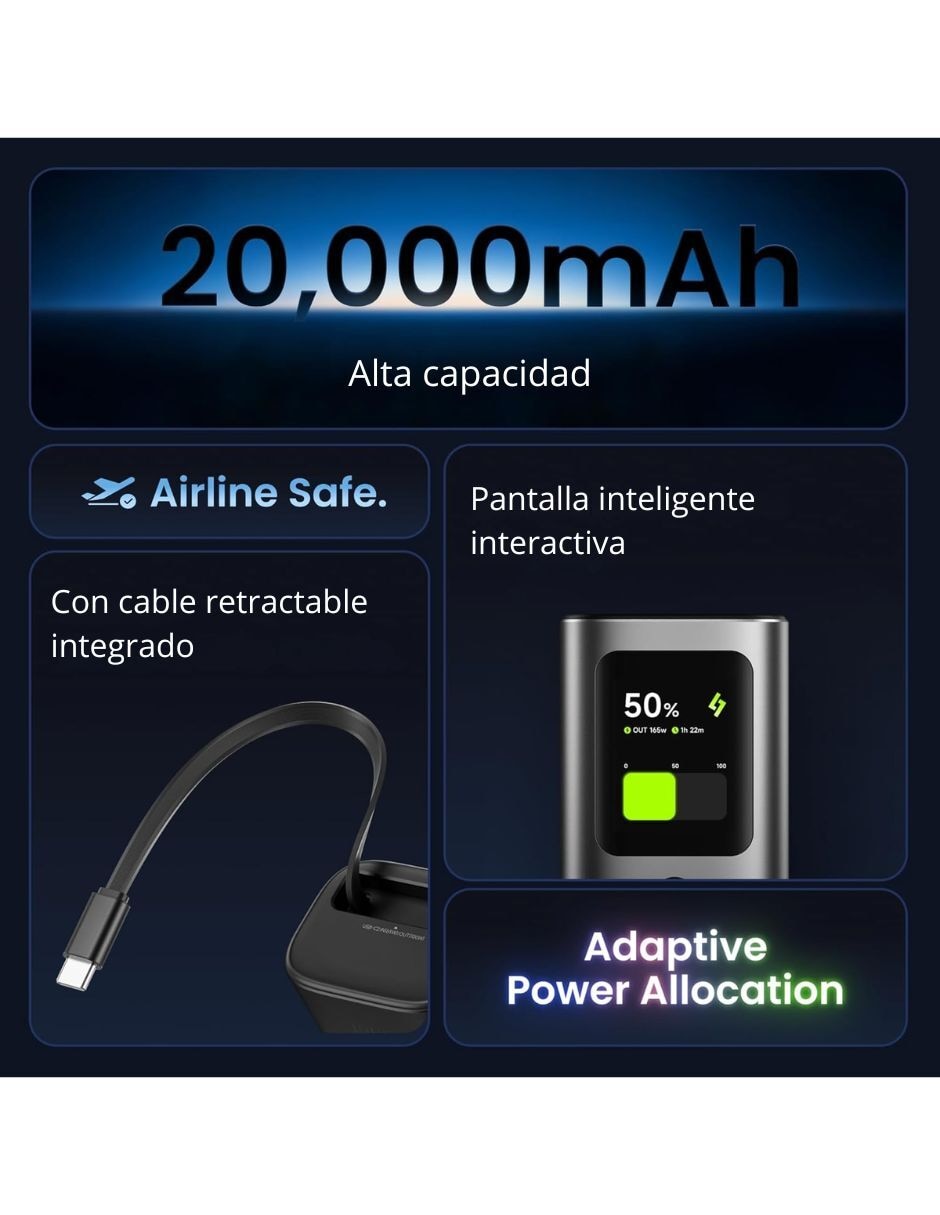 Batería portátil 20000 mAh E4