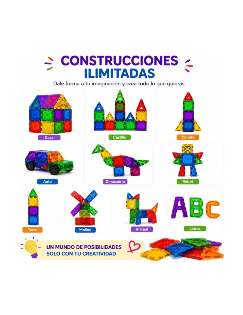 Juguete interactivo calmito bloques magnéticos de construcción 7