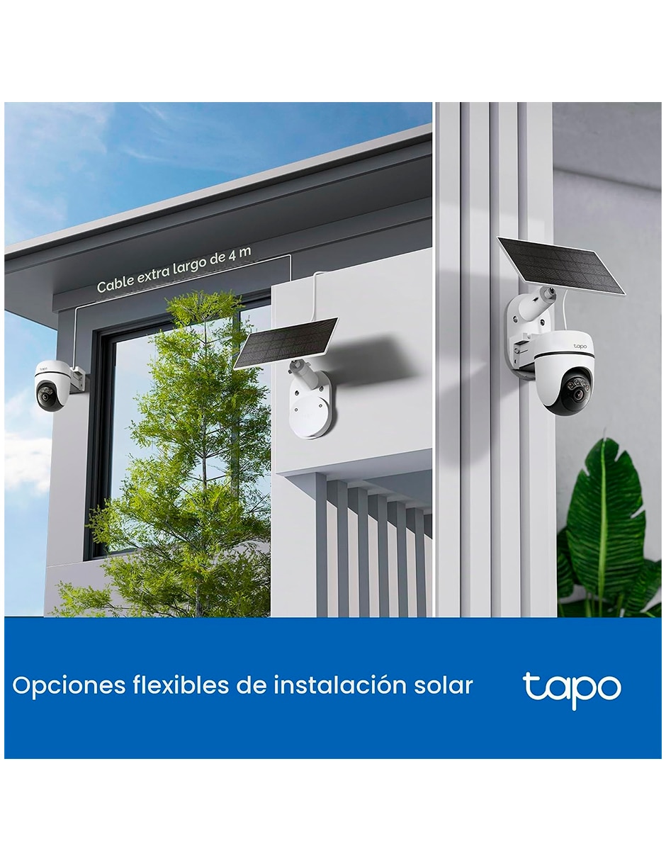 Cámara solar de seguridad modelo C610 KIT inalámbrica 2K 360° con capacidad de grabar para exterior 8