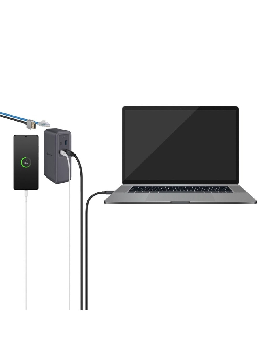 Estación de carga 3 en 1 usb + usb tipo a + usb tipo c 100 w 2