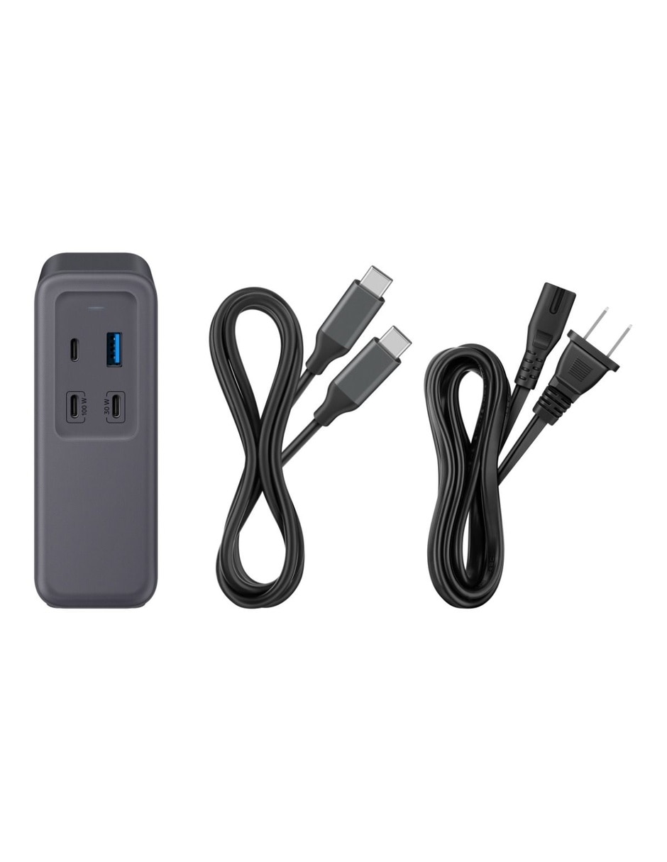 Estación de carga 3 en 1 usb + usb tipo a + usb tipo c 100 w 7